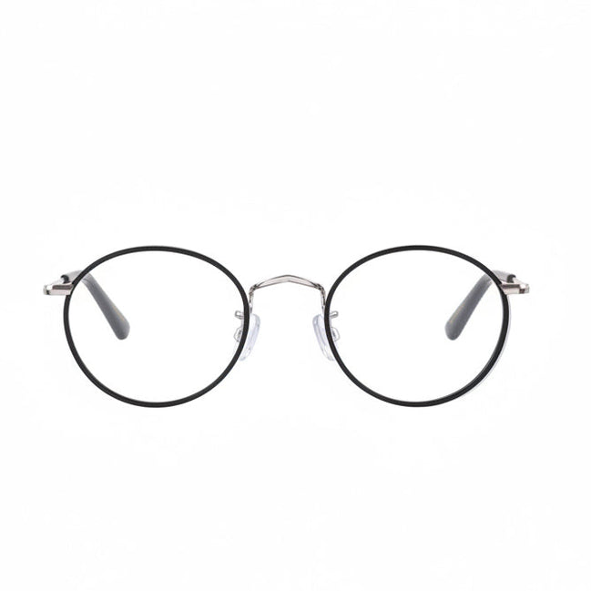 Round eyeglasses on a white background