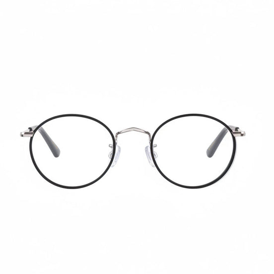 Round eyeglasses on a white background