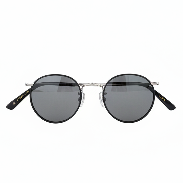 Black Panto with Grey Lenses - Front