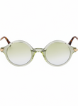 Round sunglasses with a greenish tint on a white background