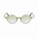 Round sunglasses with a greenish tint on a white background