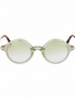 Round sunglasses with a greenish tint on a white background