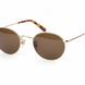 Gold Panto Brown Lenses - Angled