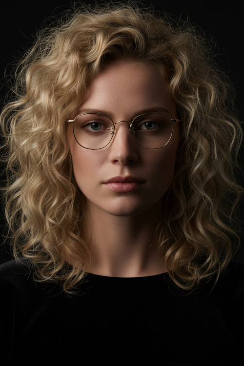 Quadra Gold - Blonde Curly Hair Headshot