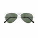 Silver Aviator with Green Lenses - Front View