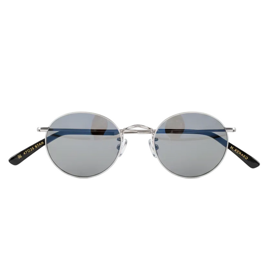 Silver Panto Grey Lenses - Front